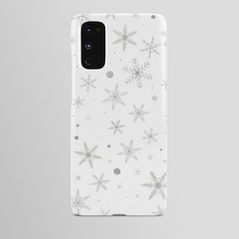 Twinkle Snowflake -Silver Grey & White- Android Case