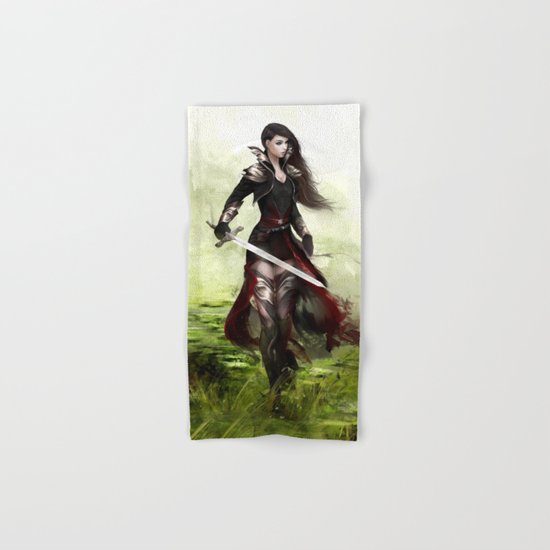 Lady knight - Warrior girl with sword concept art Hand & Bath Towel