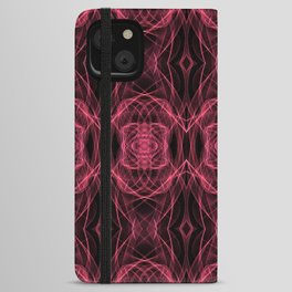 Liquid Light Series 4 ~ Red Abstract Fractal Pattern iPhone Wallet Case