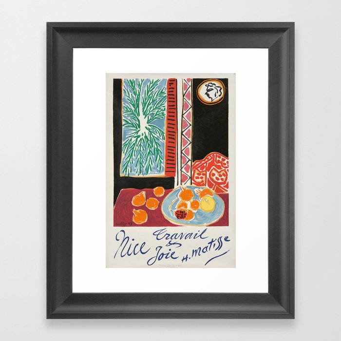 Nice / Travail & Joie (1947) by Henri Matisse (1869-1954), Modern, Travel Poster Framed Art Print