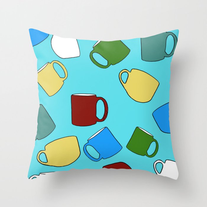 Coffee Mugs! Throw Pillow