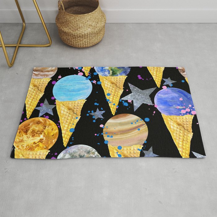 Univers with Planet of the solar system. Rug