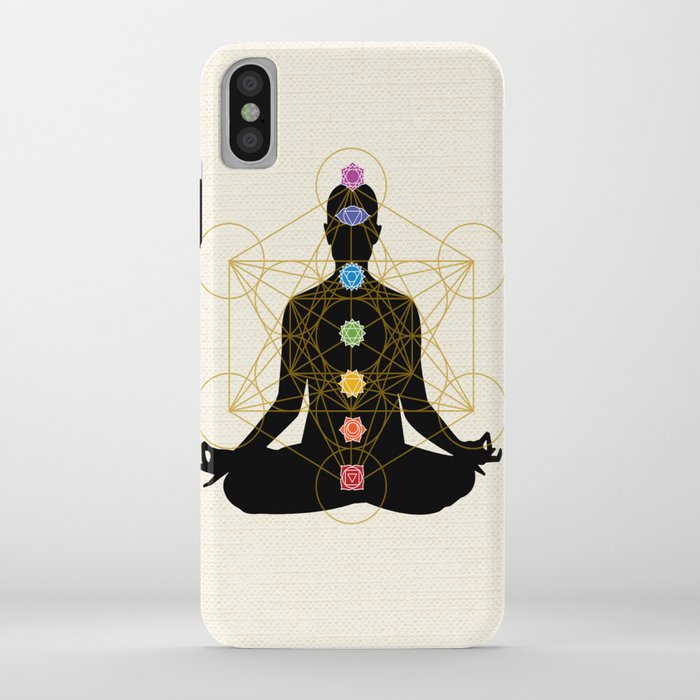 Sacred Geometry Metatron's Cube Chakra Meditation iPhone Case