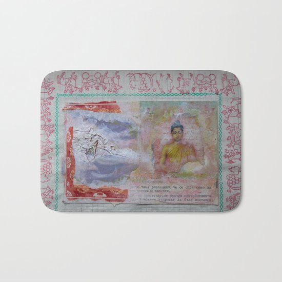 Buddha Collage - JUSTART (c) Bath Mat