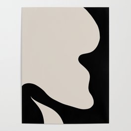 Minimalistic Abstract Shapes Black and White  Poster
