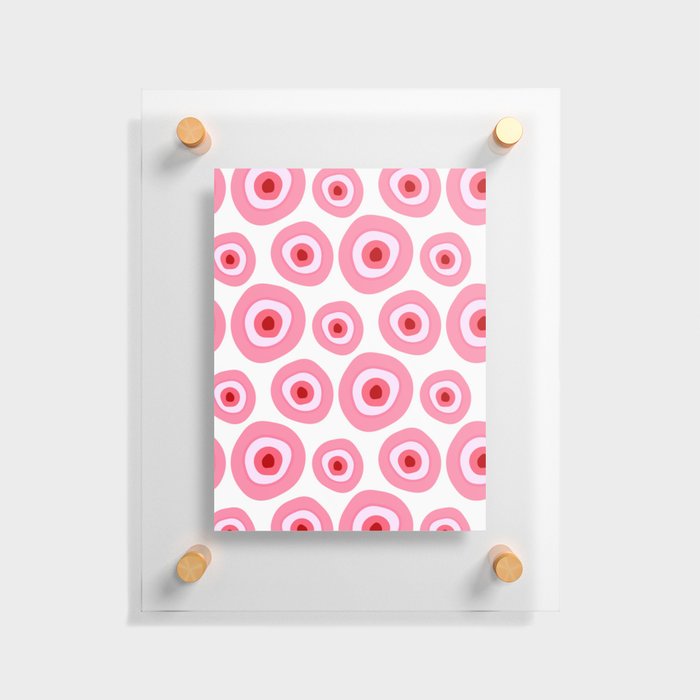 Bright Pink Evil Eye Pattern Floating Acrylic Print