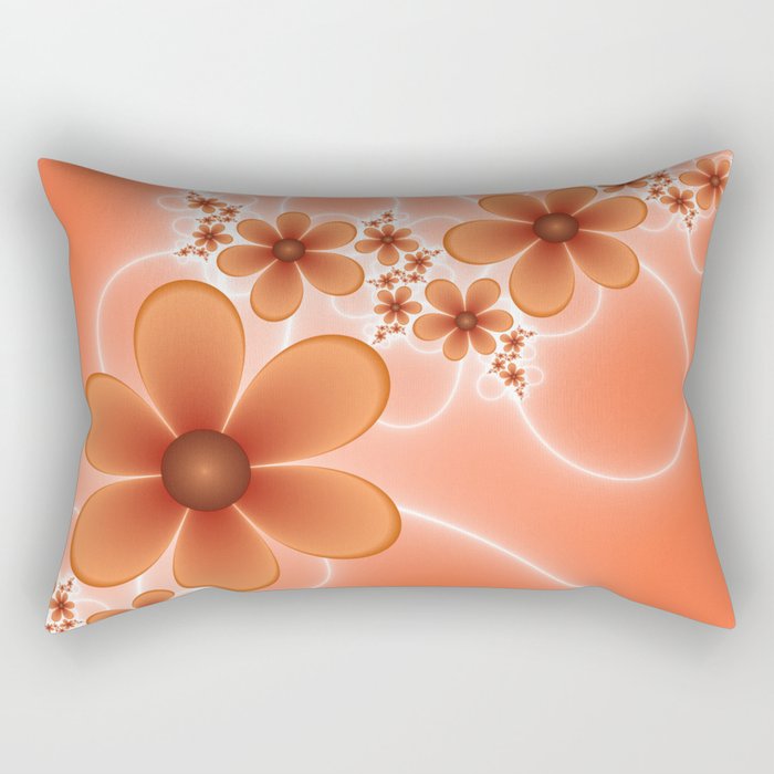 Good Mood, Fractal Art Fantasy Flowers Rectangular Pillow