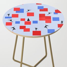 Dancing like Piet Mondrian - Composition in Color A. Composition with Red, and Blue on the light blue background Side Table