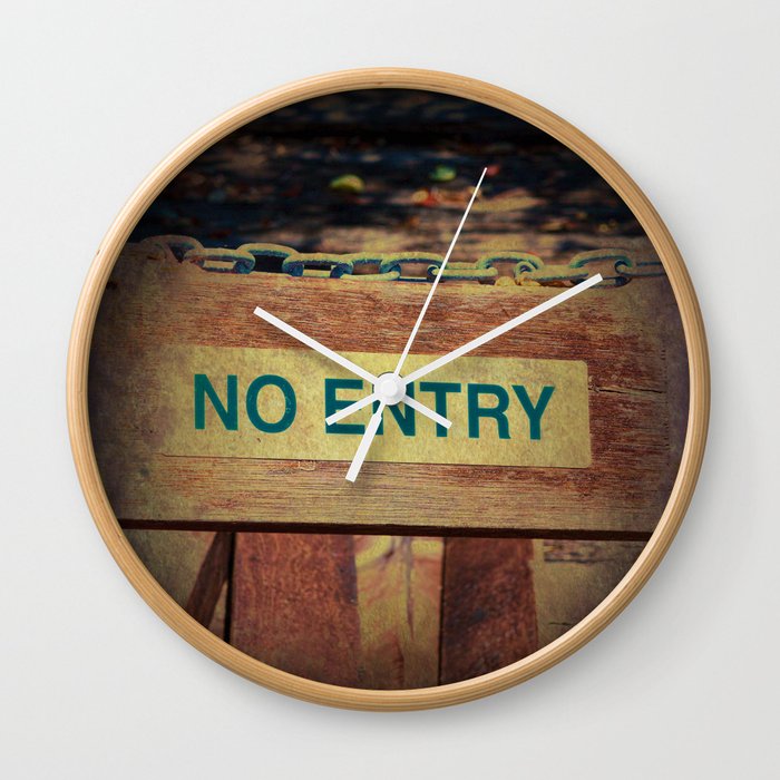 No Entry Sign Hanging On A Chain Wall Clock By Hereswendy Society6 - Hanging Wall Clock With Chain