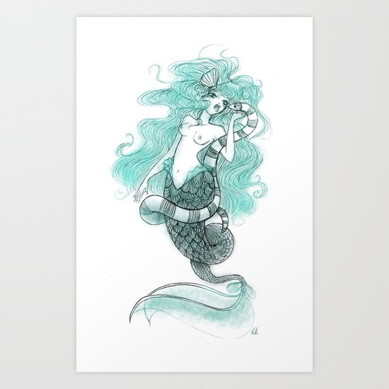 Mermaid's Sea Krait Art Print