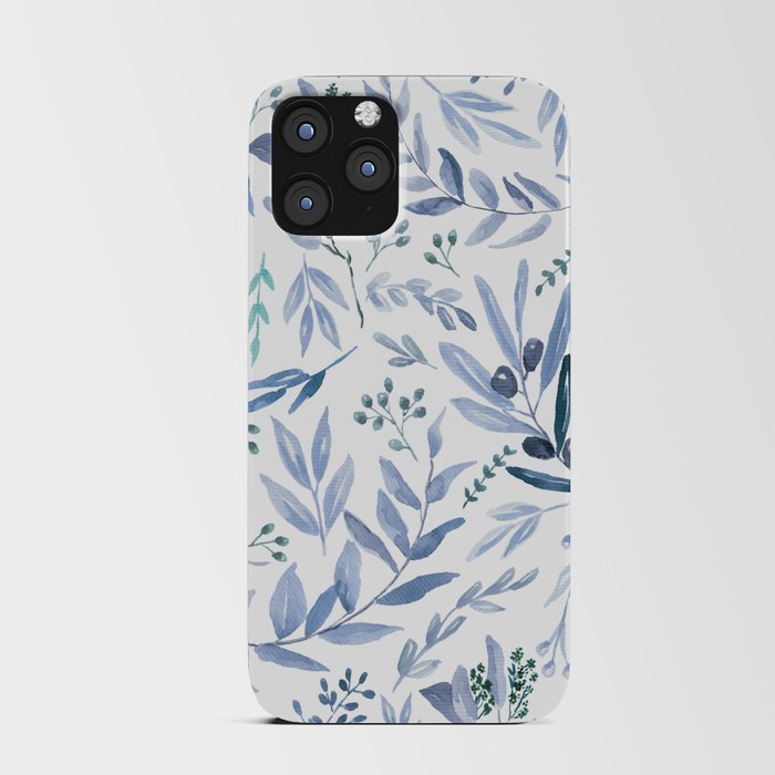 Blue Eucalyptus Pattern iPhone Card Case