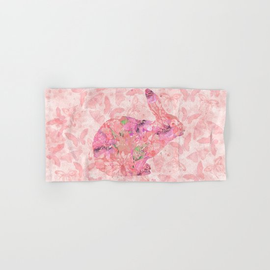 cute floral pattern watercolor Bunny art Hand & Bath Towel