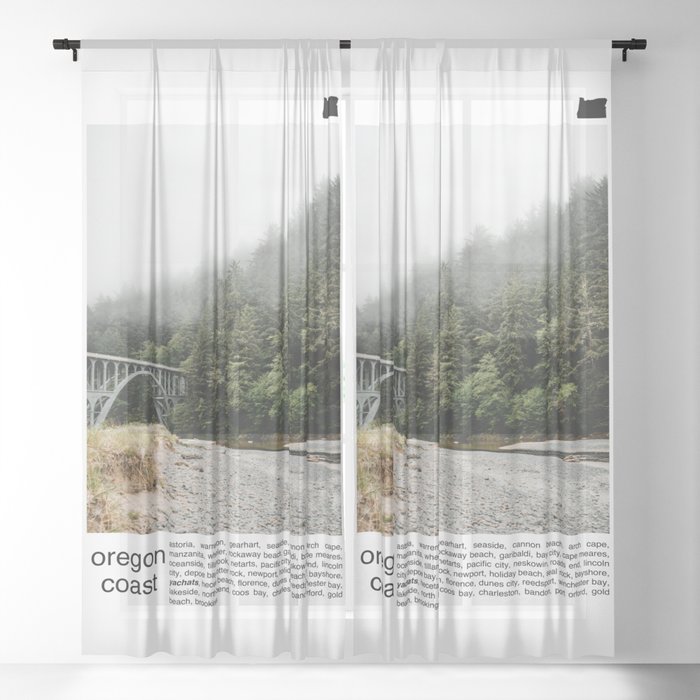Bridge and Fog | Travel Minimalism | Oregon Coast Sheer Curtain