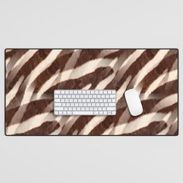 Zebra Stripes and Lines in Brown and Beige #decor #society6 #buyart Desk Mat