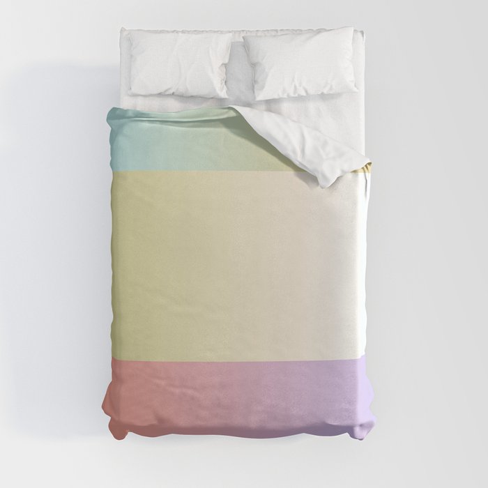 Golden Pastel Retro Aesthetic Color Block Abstract Duvet Cover