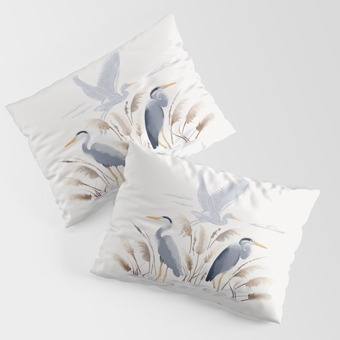 Blue and white pillow shams store