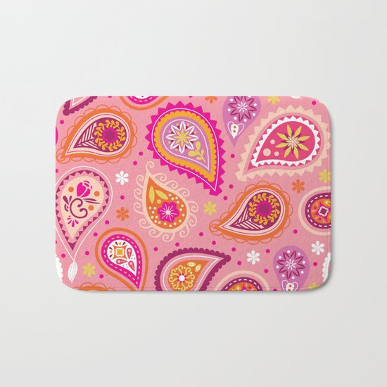Colorful summer paisleys Bath Mat
