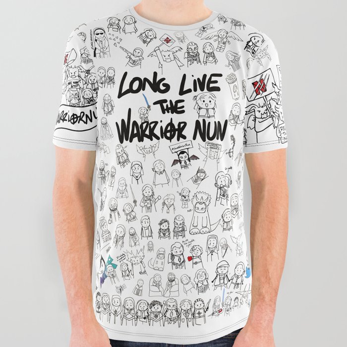 Long live the Warrior Nun All Over Graphic Tee