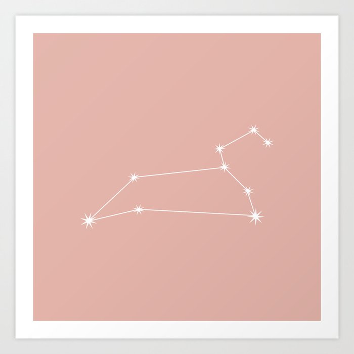 Leo Zodiac Constellation - Pink Rose Art Print by astral spirits | Society6