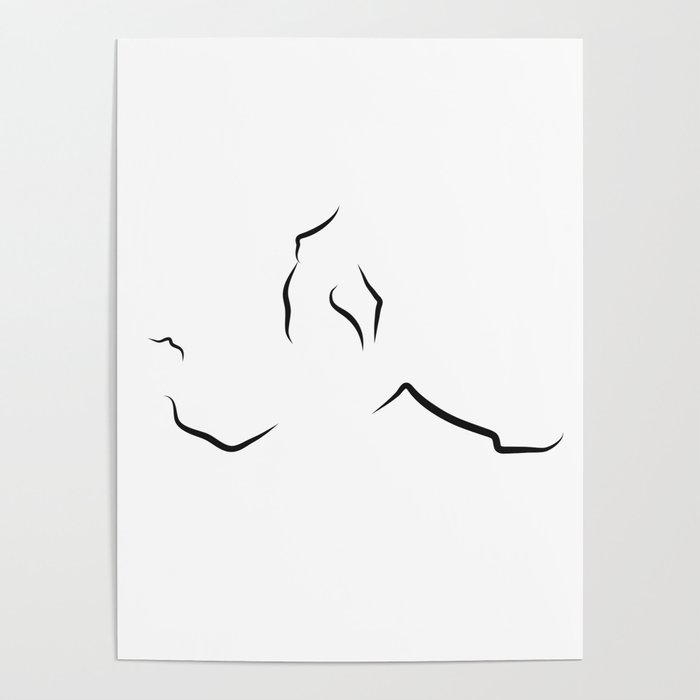 Abstract Lovers Erotic Naked Couple In Love Wall Art Poster Canvas Pictures 