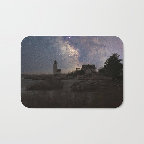 Photoart Lighthouse under the stars Bath Mat