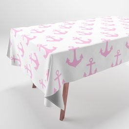 Anchors (Pink & White Pattern) Tablecloth