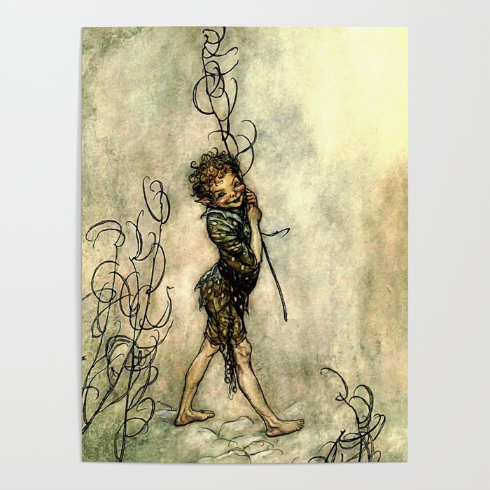 “Puck” by Arthur Rackham From Shakespeare Poster