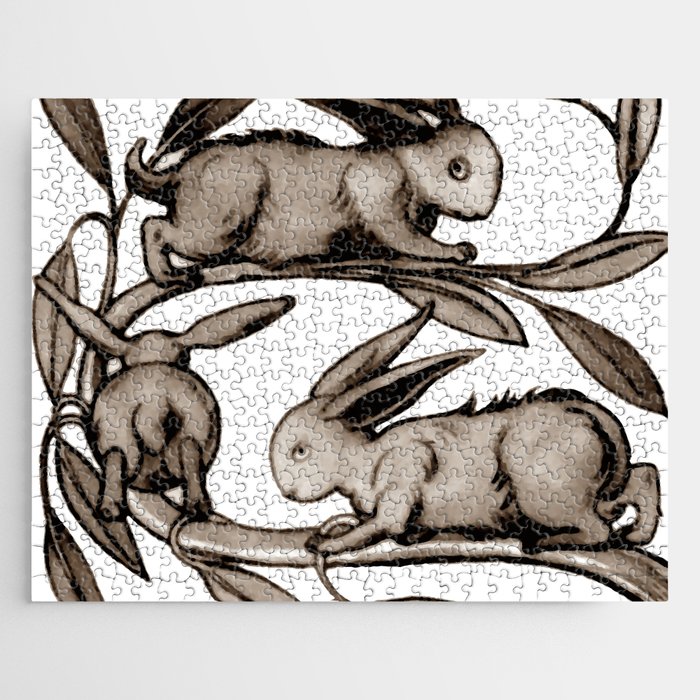 William De Morgan "Rabbits Running Along a Branch" 1. Jigsaw Puzzle
