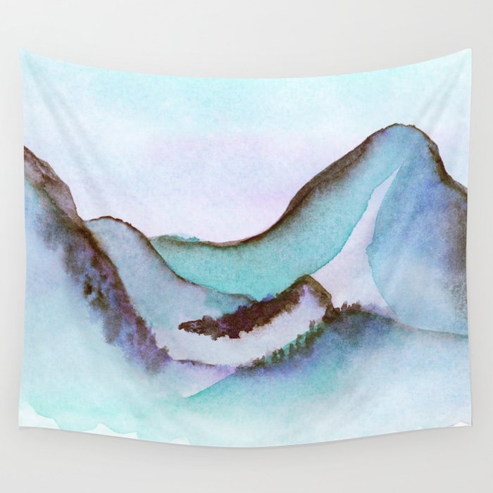 Beautiful Minimalist Mountain Range Wall Tapestry
