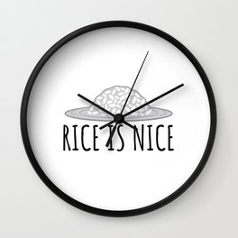 rice is nice rice fan rice addicted rice field travel Wall Clock