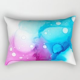 pink and blue smoke abstract background, alkohol ink Rectangular Pillow