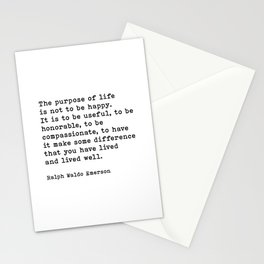 The Purpose Of Life Ralph Waldo Emerson Quote Stationery Card
