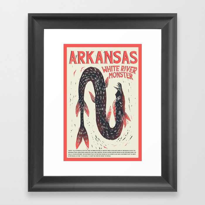 Arkansas White River Monster Framed Art Print
