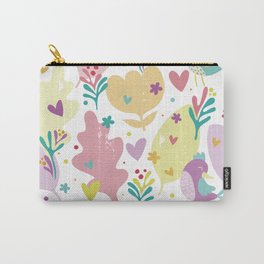 Pink and Yellow Flowers Watercolor Painting Carry-All Pouch | Flowery, Yellowflowers, Girlsflower, Pinkflowers, Verdant, Springpainting, Paintingflower, Colored Pencil, Drawing, Oil 