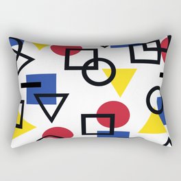 Colorful Geometric Bauhaus Pattern  Rectangular Pillow
