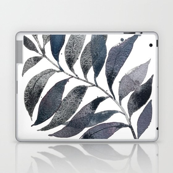 Textured Watercolor Palm Leaf Laptop & iPad Skin