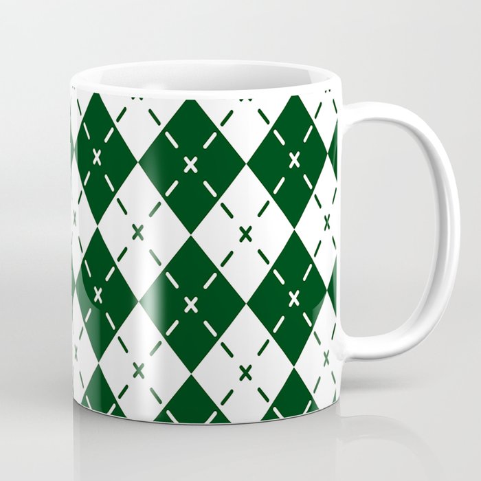 Emerald Green Diamond Argyle Pattern Coffee Mug