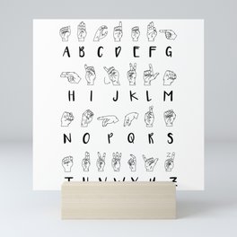 ASL Sign Language Alphabet Learner Gift Mini Art Print