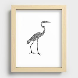 Squiggle Egret Recessed Framed Print