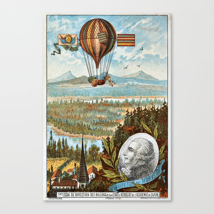 Vintage hot air balloon poster  Canvas Print