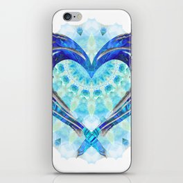 Bright Blue Heart Art - True Blue iPhone Skin
