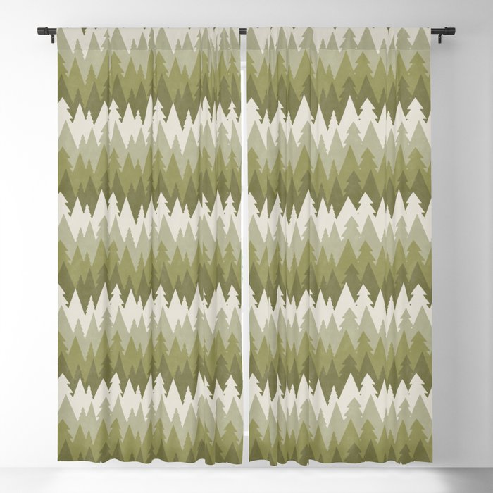Layered Green Forest Blackout Curtain