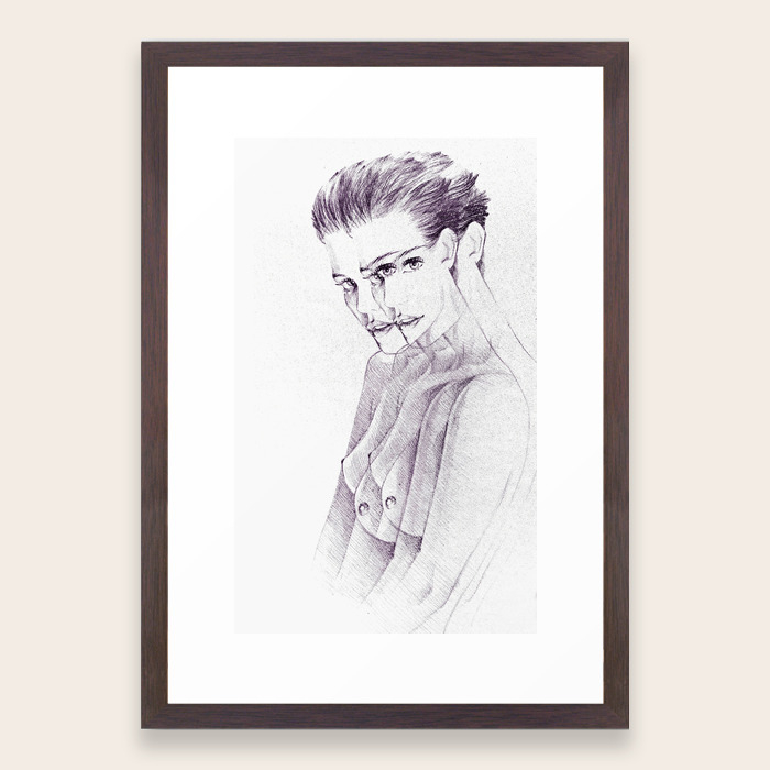Nude Pencil Drawing Fine Art Portrait Framed Art Print By