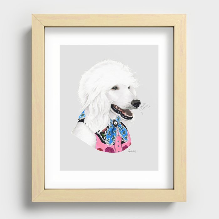 Poodle Country Singer Recessed Framed Print