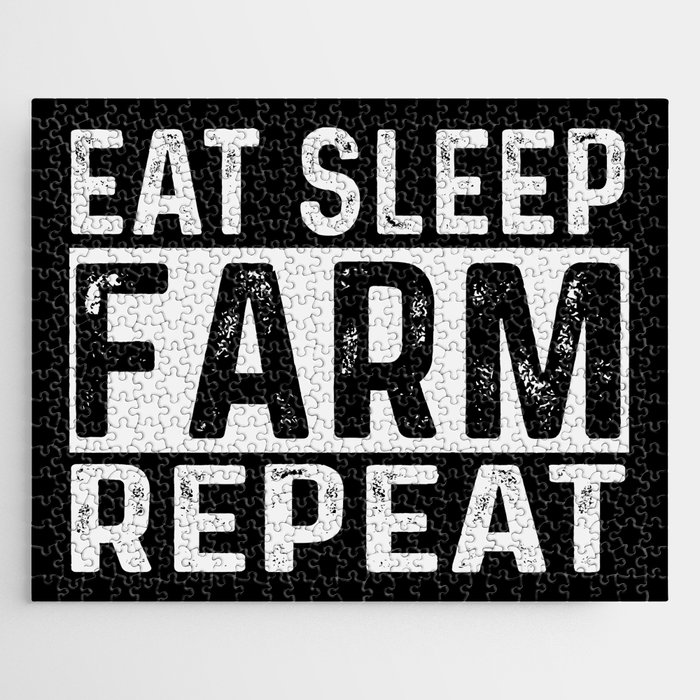 Eat Sleep Farm Repeat Jigsaw Puzzle