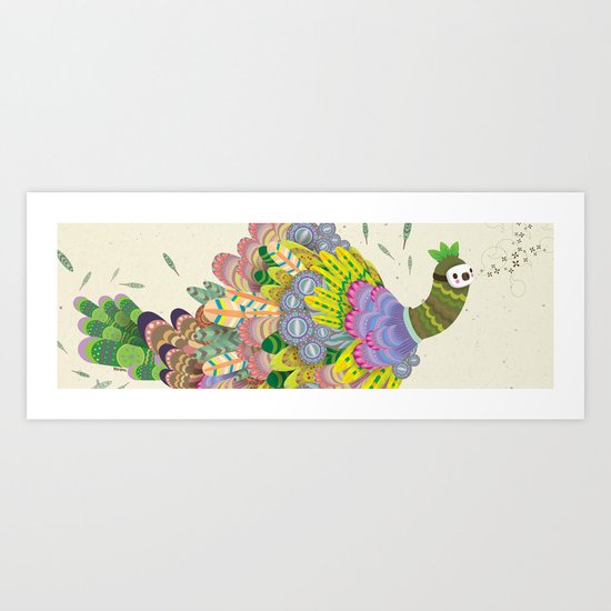 Cloud Peacock Art Print