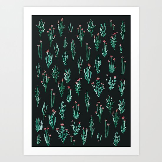 green garden at nigth 2 Art Print