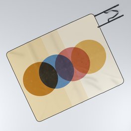 Abstraction_SUNRISE_SUNSET_CIRCLE_RISING_COLORFUL_POP_ART_0425A Picnic Blanket