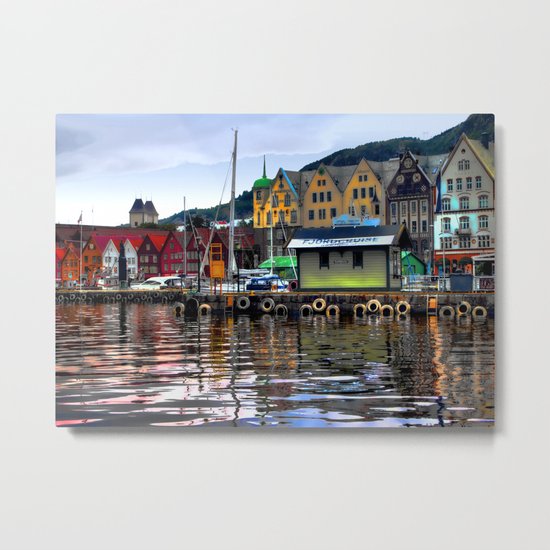 Bergen Harbour Metal Print