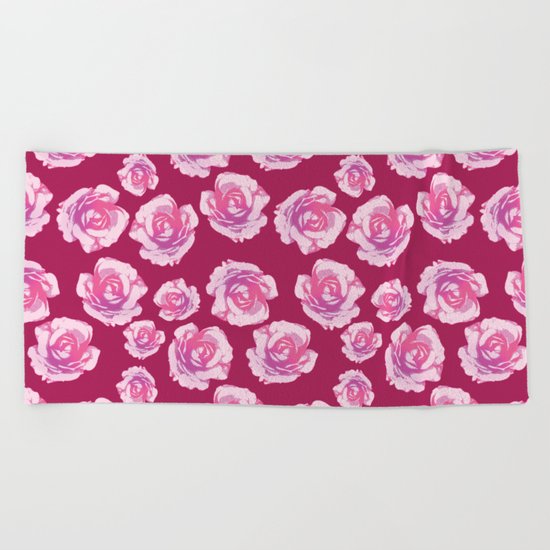 Blushing Roses Beach Towel
